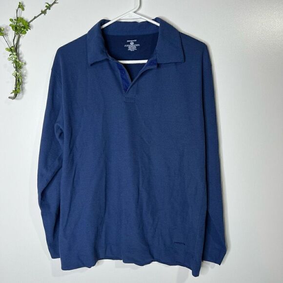 Patagonia Navy Blue Collared Long Sleeve Shirt - Picture 1 of 10